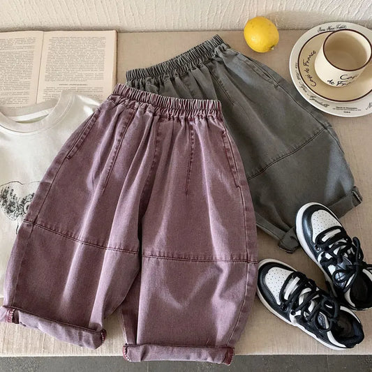 Children Casual Pants 2025 Autumn Denim Pants for Kids New Korean Version Boys Girls Loose Trousers Toddler Jeans Baby Joggers