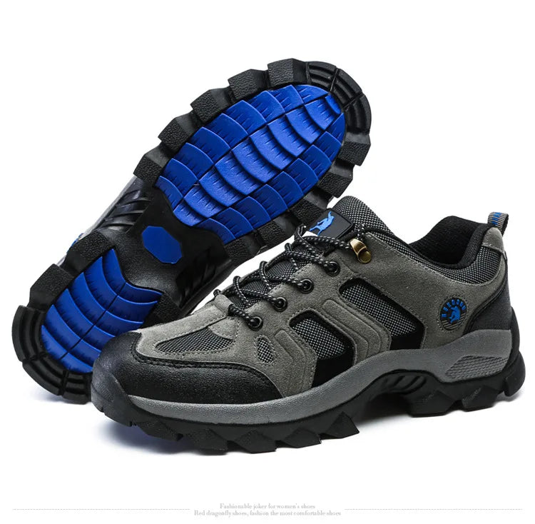 Men's Outdoor Climbing Shoes Breathable Waterproof Sports Hiking Shoes Rubber Outsole Low Cut Lace up Casual Shoes