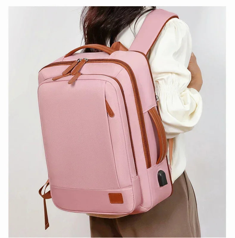 Women Business Backpack Waterproof Laptop Computer Pack Weekender Commuter Bag With USB Port College Student Bags Travel Daypack