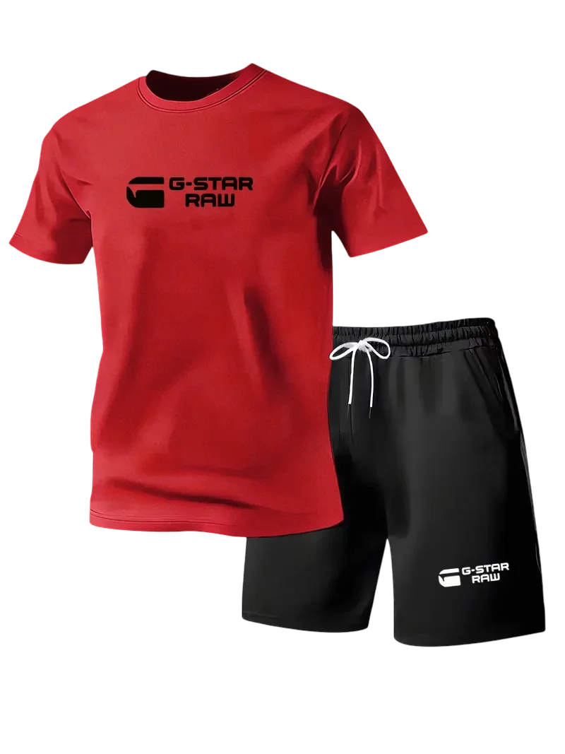 New Men's Sportswear Short Sleeved T-shirt and Sports Shorts Summer Casual Jogging Pants Set Men's Two-piece Set