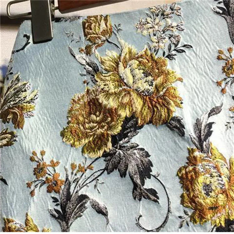 Autumn 2023 High Waist A-line Skirts Light Mature One Step Skirt Ladies Medium Length Retro Wrapped Hip Skirt Jacquard Skirt