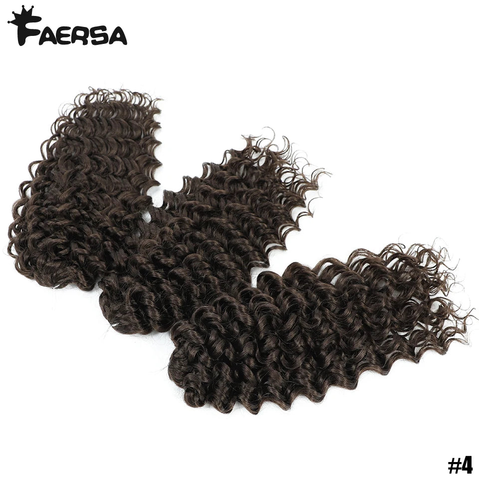 Wavy Strands Crochet Braid Hair14 18 &22inch Synthetic Ombre Wavy Curls Afro Curls Hair For Women Low Tempreture Deep Wave