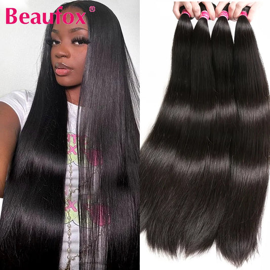 Beaufox Straight Human Hair Bundles Malaysian Straight Hair Bundles Deal Human Hair 1/3/4 Bundles Human Hair Straight 8"-30"
