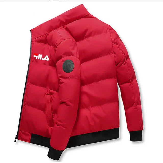 New men's short cotton-padded jacket for autumn and winter 2025, outdoor fashionable stand-up collar jogging men's clothing