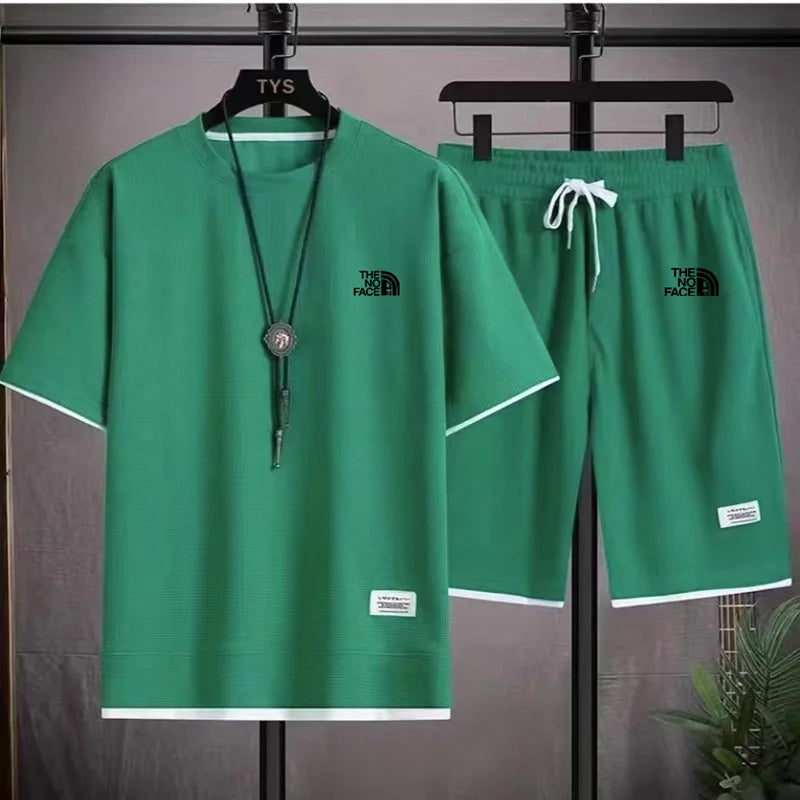 Summer Men's Set Fashionable Sportswear Men's Short Sleeved T-Shirt  Sports Shorts Set Men's Casual Men's Clothing Men's Jogging