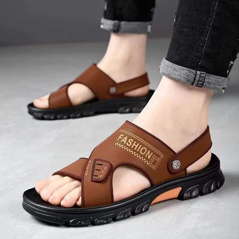 Men's sandals summer non-slip beach shoes casual wear cool slippers men's thick soles