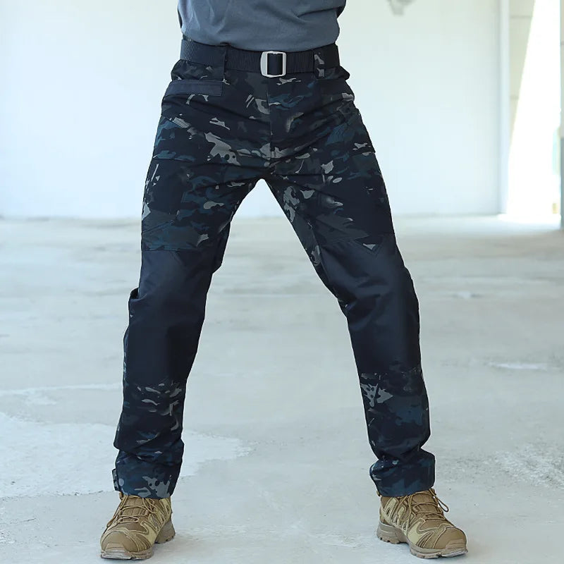 Men's Loose Training Pants Tactical Work Pants Men Cargo Trousers Multi-pocket Waterproof Pant Outdoor Workwear Hiking Trousers