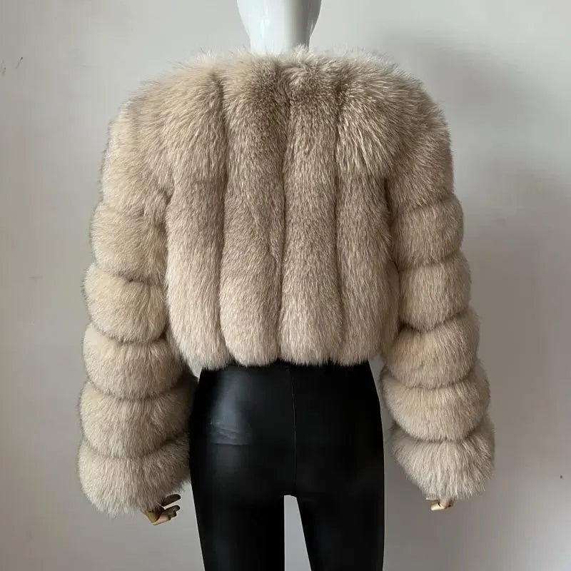 Faux Fox Fur Coat V-Neck Winter Woman Long Sleeve Warm Winter Coat Women Fashion Luxury New Fur Jacket Teddy Chic Outwear 2024