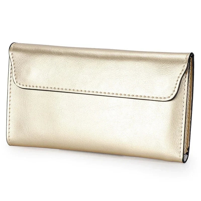 Luxurious Genuine Leather Women's Long Wallet Wallet Clutch 2-in-1 Credit Card Holder Wallet