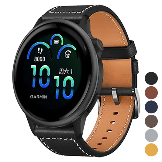 Replace Watchband For Garmin Venu sq 2 3 Vivoactive 4 5 6 Sport Bracelet Forerunner 570 165 265 255Music 20mm/22mm Leather Strap