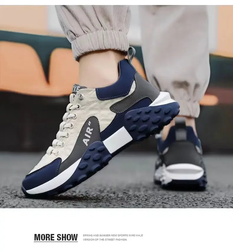 Thick Sole Mens Sneakers Fashion Man Shoe Versatile Vulcanized Shoe Lace Up Outdoor Running Shoes Anti-slip Zapatillas De Hombre