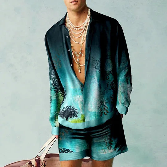 Creativity Shirt Sets 3D Printed Men Casual Fashion Short Sleeves Shirts Oversized Beach Shorts Summer Streetwear Suits Clothing