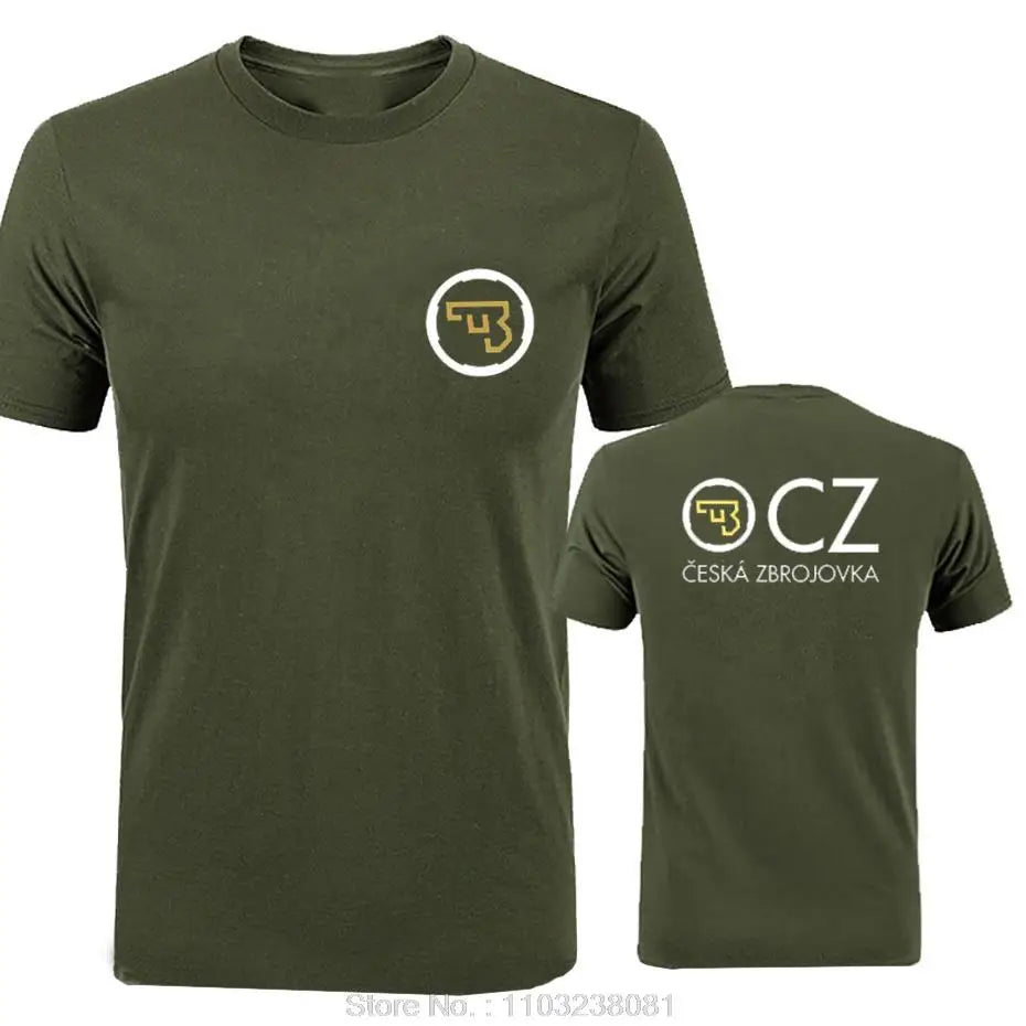 CZ Ceska Zbrojovka Czech Firearms T Shirt Men Tops Summer Short Sleeve T-shirt Cotton Tshirt Men's clothing