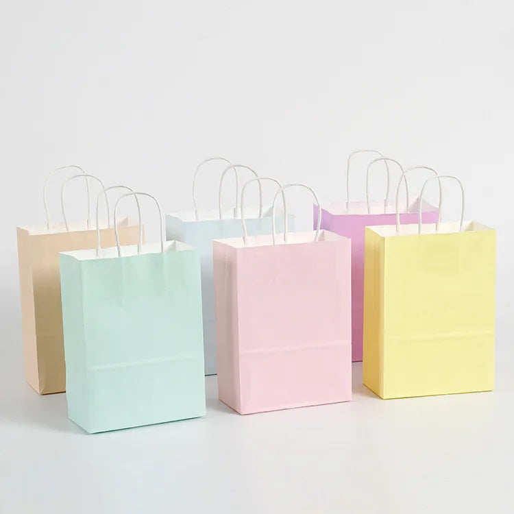 6pcs Macaron Paper Bags Candy Gift Packaging Bags Kids Unicorn Birthday Party Decor Baby Shower Supplies Wedding Decor