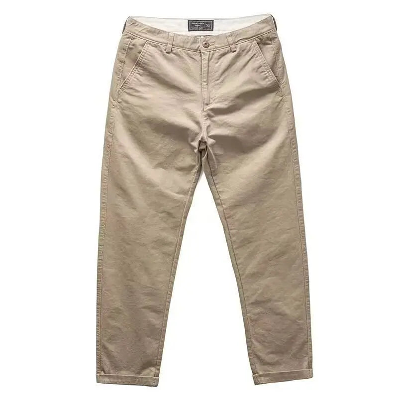Casual Pants Men Solid Vintage Fashion Spring Autumn Harajuku Japanese Style All-match Straight Trousers New Pockets High Street