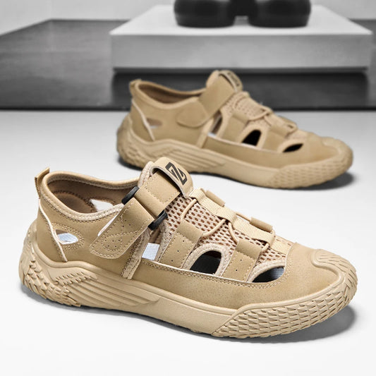 Large Size Sandals for Men, New Summer Style, Trendy, Versatile, Casual Sports Sandals, Soft-Soled Hollow Beach Shoes for Men