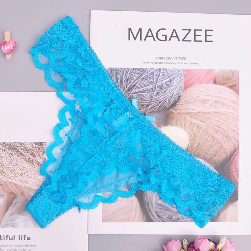 8color Gift full beautiful lace Women's Sexy lingerie Thongs G-string Underwear Panties Briefs Ladies T-back  1pcs/Lot 169