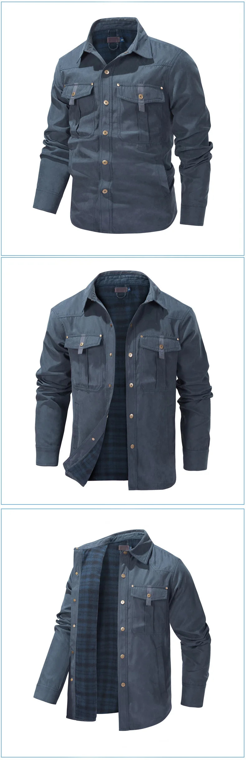 New Men's Retro Jacket Plaid Jacket Men's Western Style Lapel Jacket Men's Luxury Jacket Men's Winter Windproof Warm Jacket