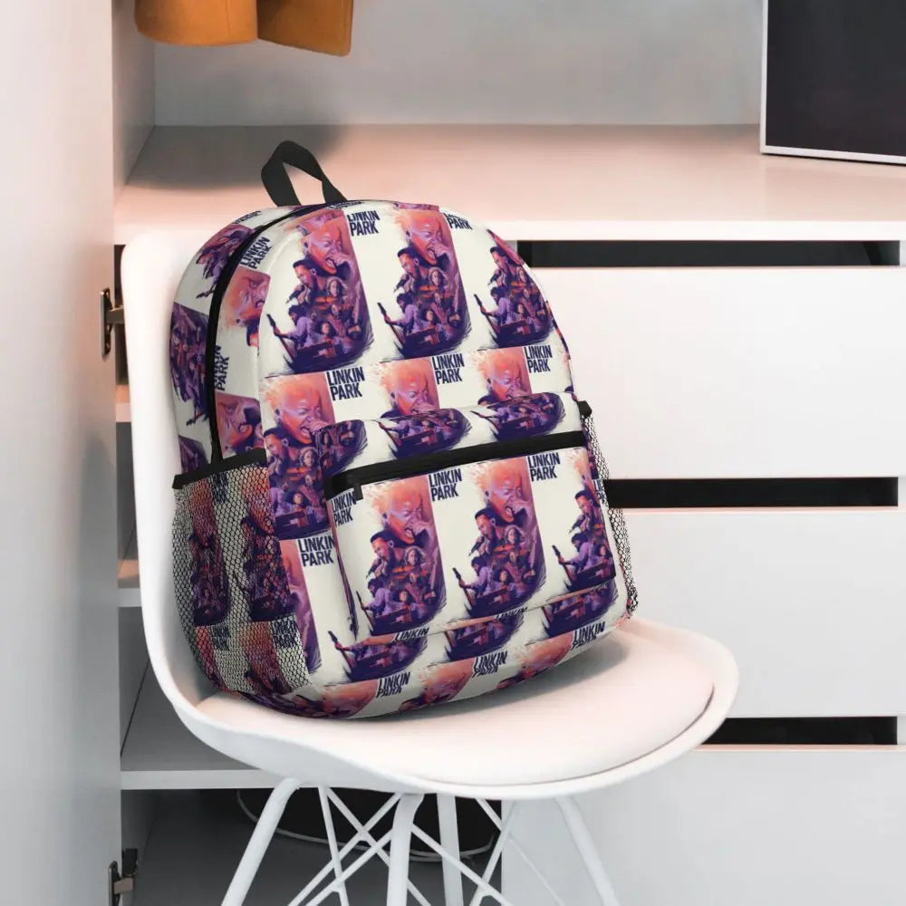 L-Linkin-S P-Park-S Band Student Backpack School Bag Hiking Travel Daypack for Boys Girls Fashion Bookbag Shoulder Bags