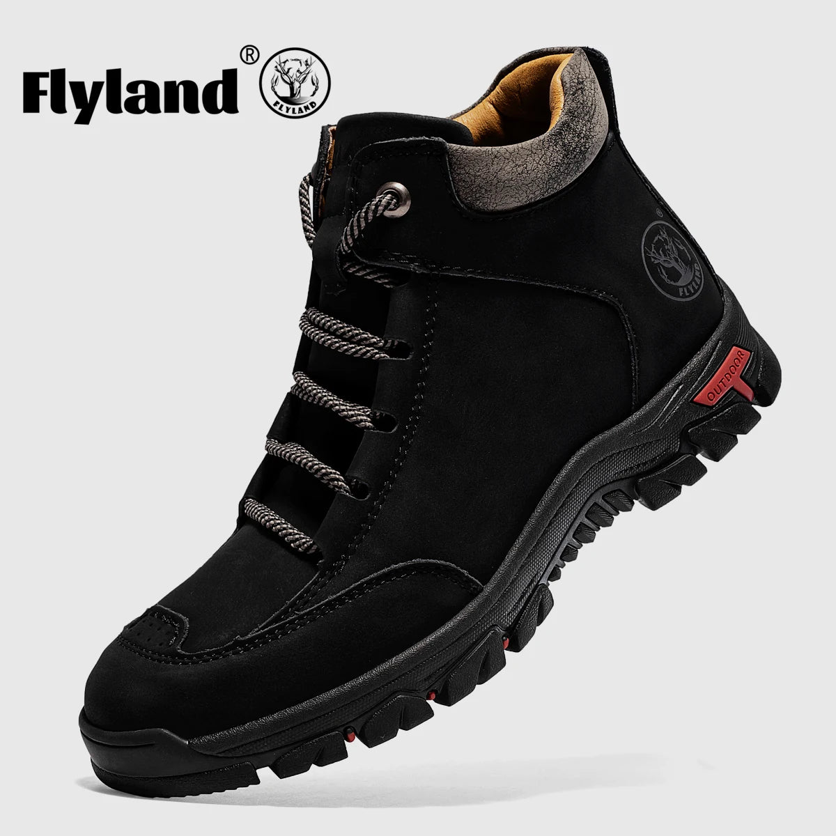 FLYLAND Men's Vintage Chukka Boots Top Layer Cowhide Leather Casual Work Office Shoes Fashion Classical Design