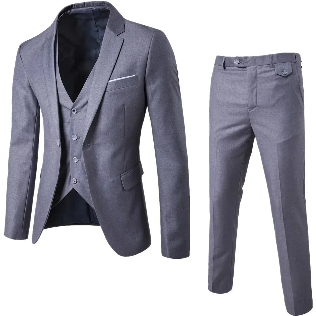 Elegant Suits For Men Wedding 3 Pieces 2 Set  Fashion Classic Full Jackets Vest Pants Blazers Outfit 2024 Formal Costume