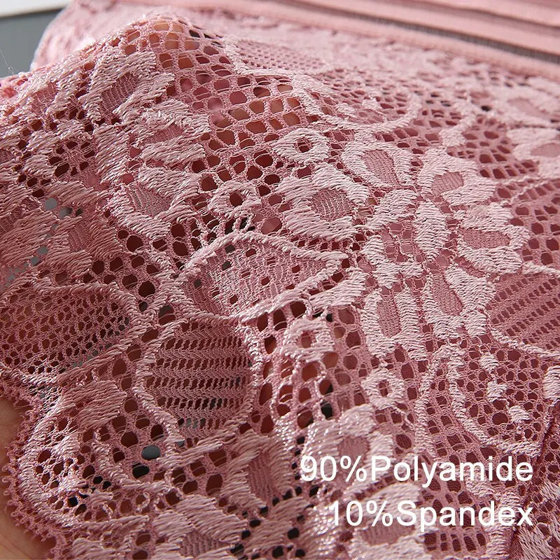 3Pcs Sexy Lace Panties Women's Underpants Solid Color Briefs Breathable Intimates Panties Female Underwear Seamless Lingeries