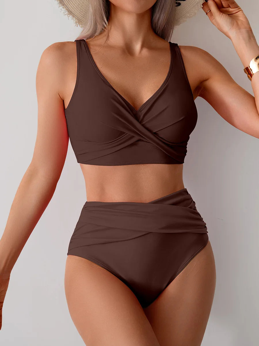2025 girl Women's Clothing Swimwears European American new bikini sexy split swimsuit high waist swimsuit set bikini Bikinis Set