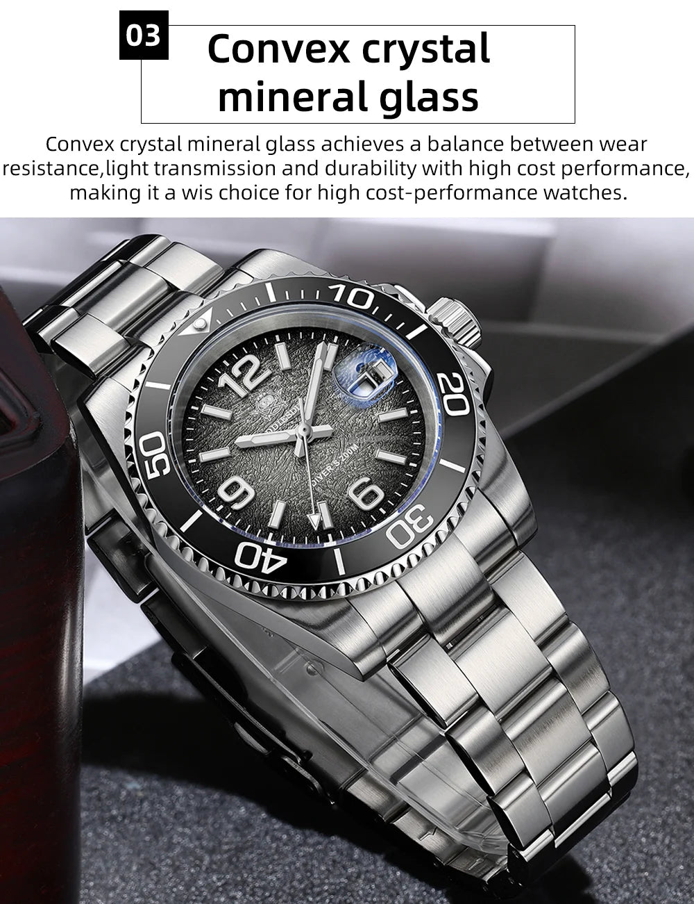 ADDIESDIVE 41mm Watches Japan 2115 Quartz Movement Luminous 200m Waterproof Dive Ceramic Bezel 316L Stainless Steel Man Watches