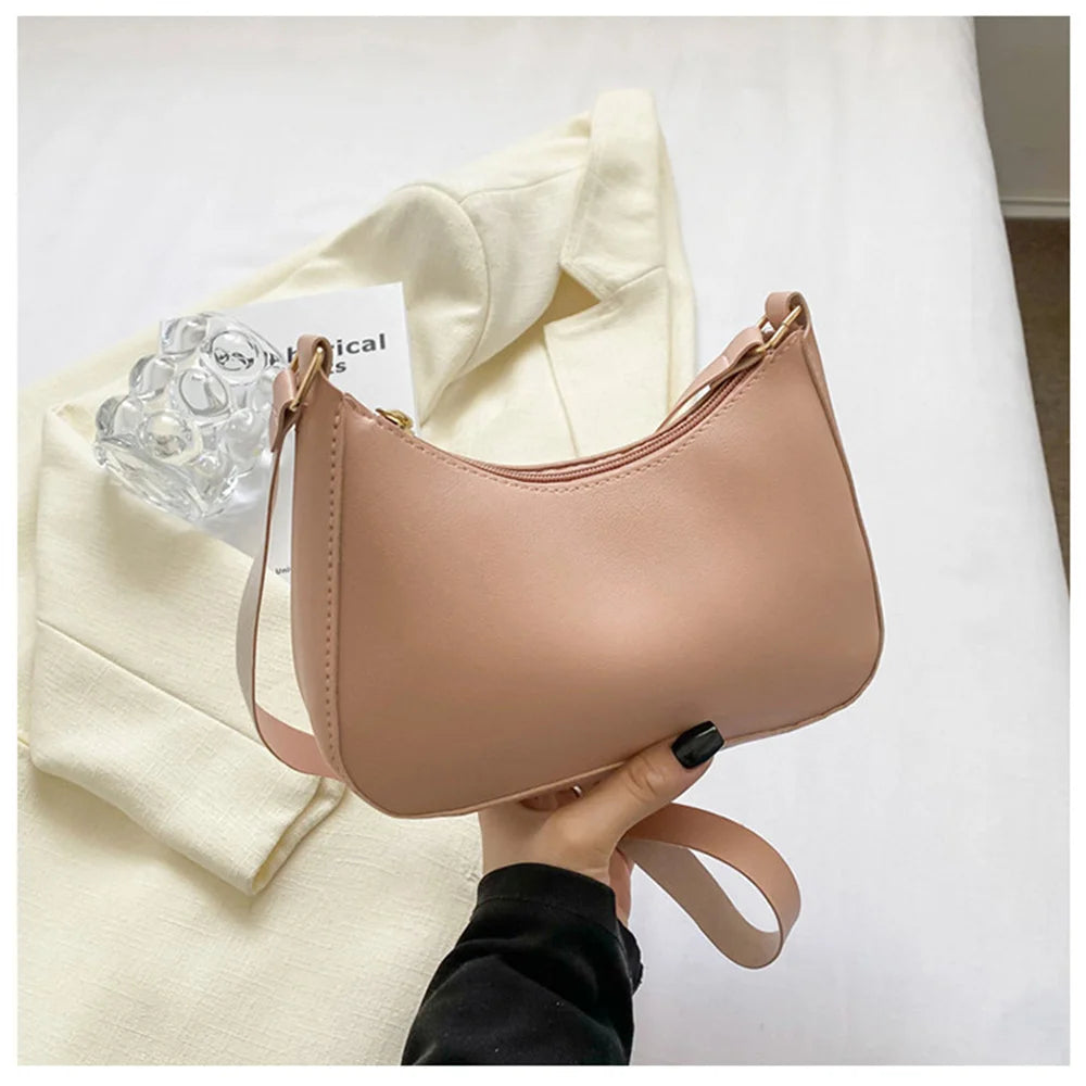 WOMEN'S Bag Underarm Bag  Handbags Retro Solid Color PU Leather Shoulder Underarm Bags Casual Women Hobos Handbags