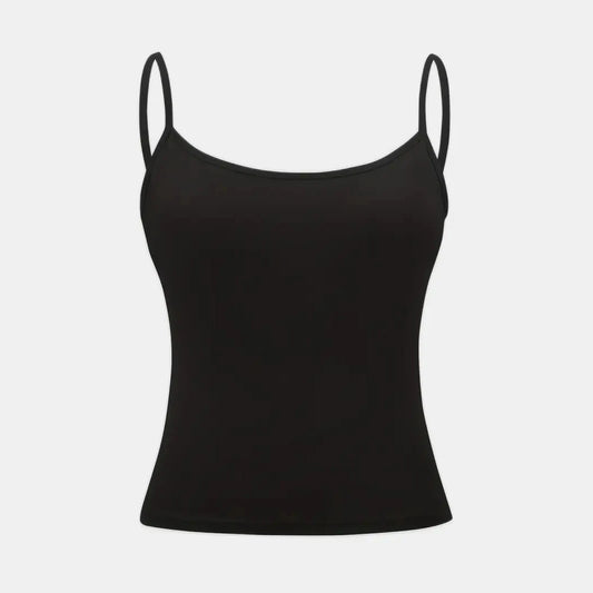 Women Tank Top Strap Slim Top for Summer Fashion Versatile Casual Breathable Micro Elastic Fabric Sleeveless Strap Top