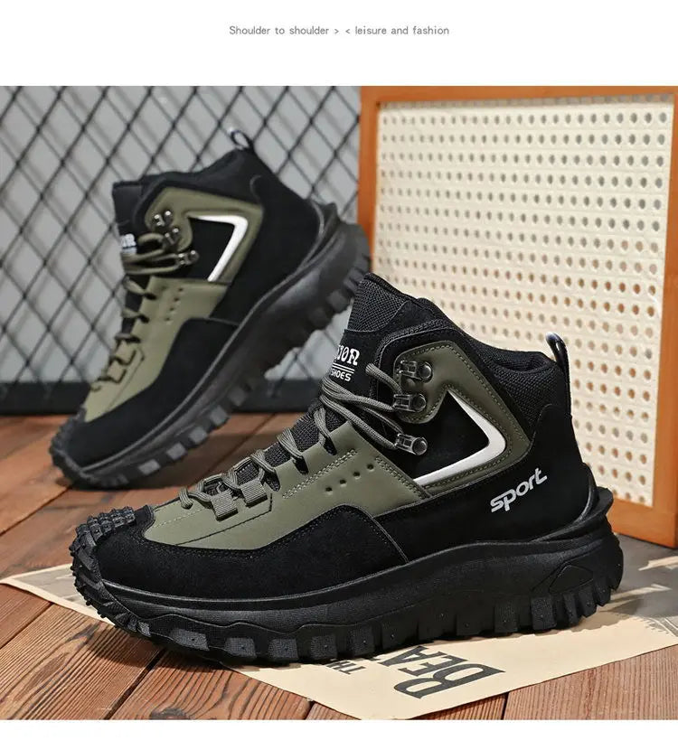 Men's Large Size Versatile Mountain Climbing Anti-slip Wear-resistant Outdoor Casual Trendy Spring Lightweight Dad Shoes