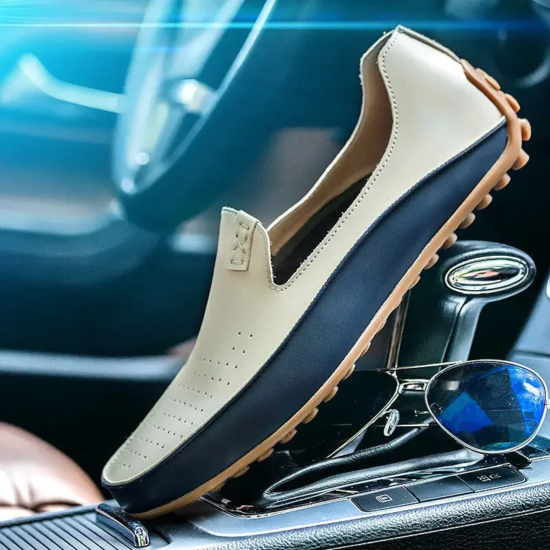 Moccasin Men's Leather Shoes Soft Casual Comfortable Male Shoe High Quality Fashion In Promotion Cheap Clearance Korean Style