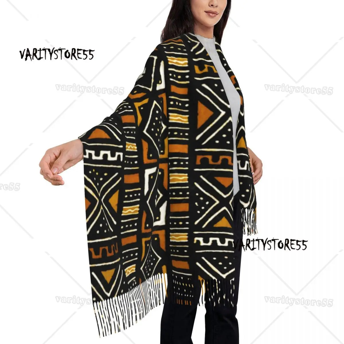 Custom Printed African Bogolan Scarf Men Women Winter Fall Warm Scarves Africa Ethnic Tribal Art Shawl Wrap