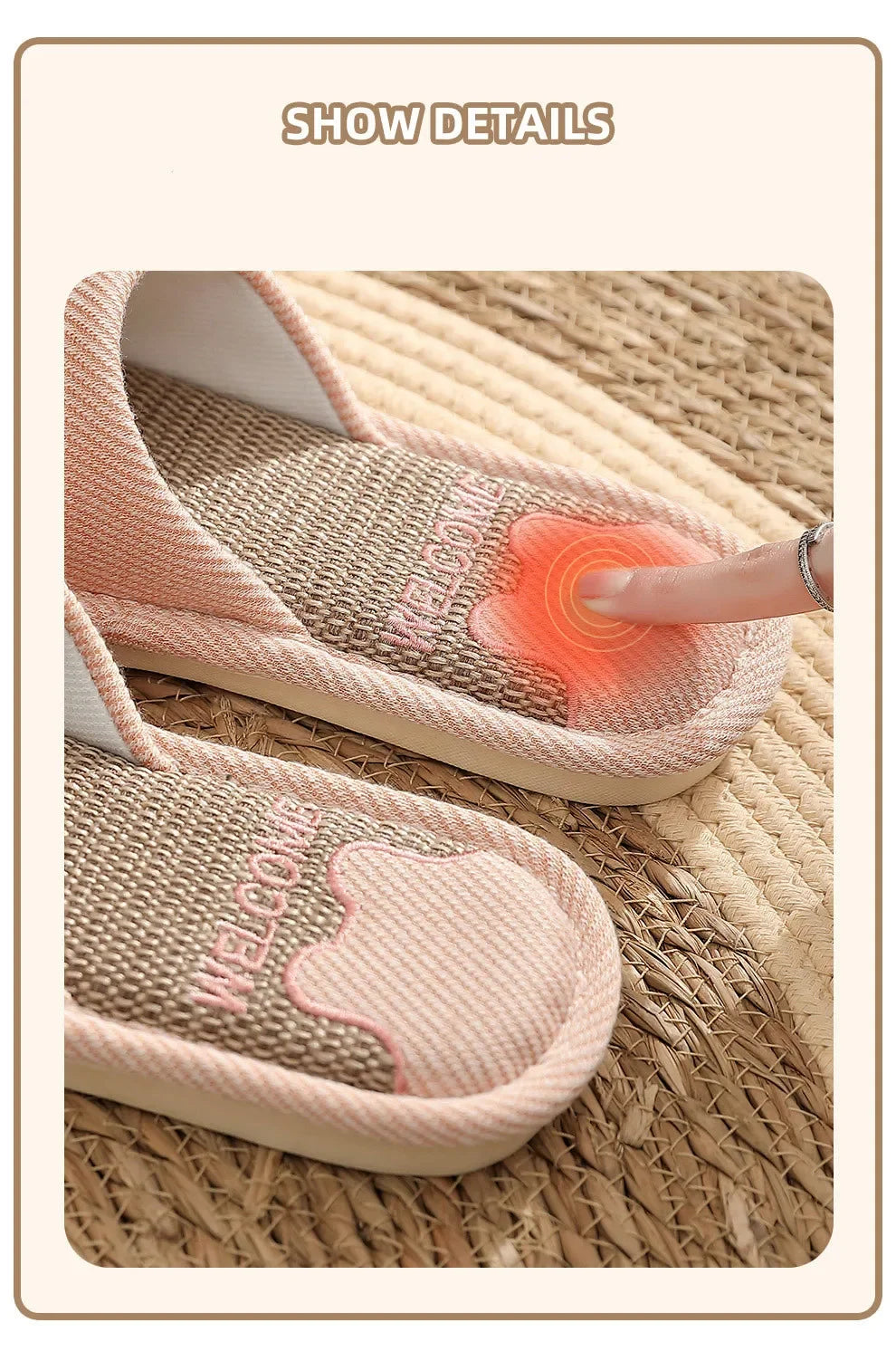 Couples Home Linen Slippers Women Indoor Soft Comfortable Bedroom Slides Men Leisure Non Slip House Shoes Platform Cotton Flats