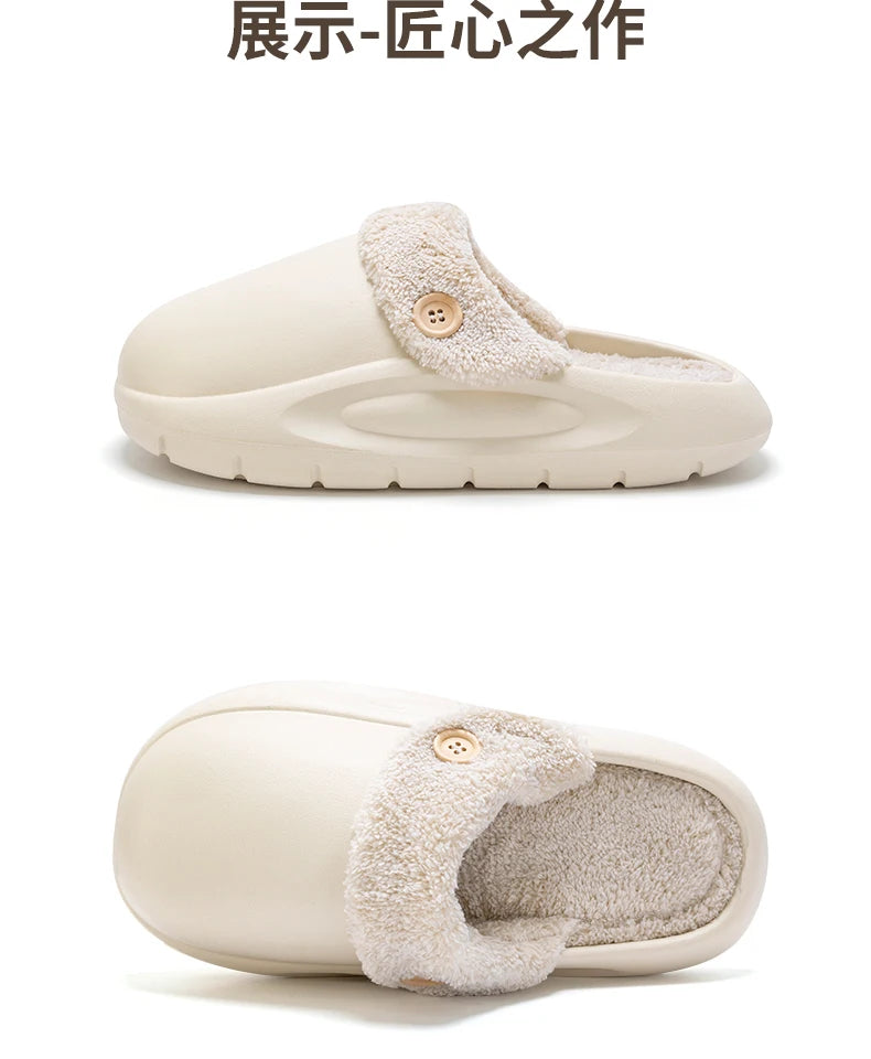 Winter Waterproof Warm Plush Slippers for Young People,Women,Men