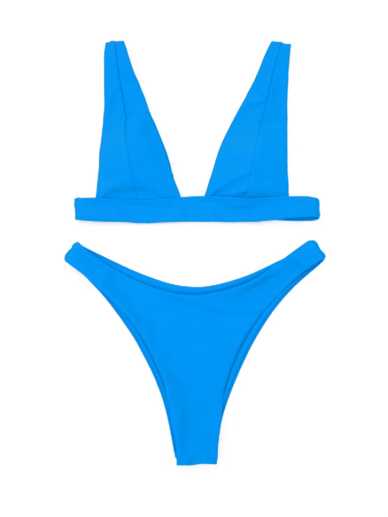 Swimsuit Woman 2023 Sexy Lingerie V-neck Swimwear Two Pieces Swimsuit Female Low Waist Bikini Set Brazilian Bathing Suit