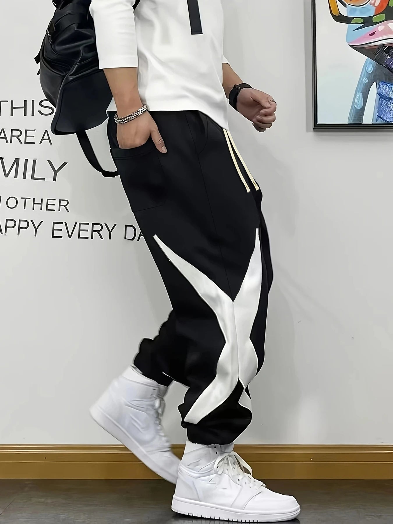 Boys' pants, boys' casual pants, can be worn in all seasons, with contrasting colors and street style, suitable for boys aged 7-