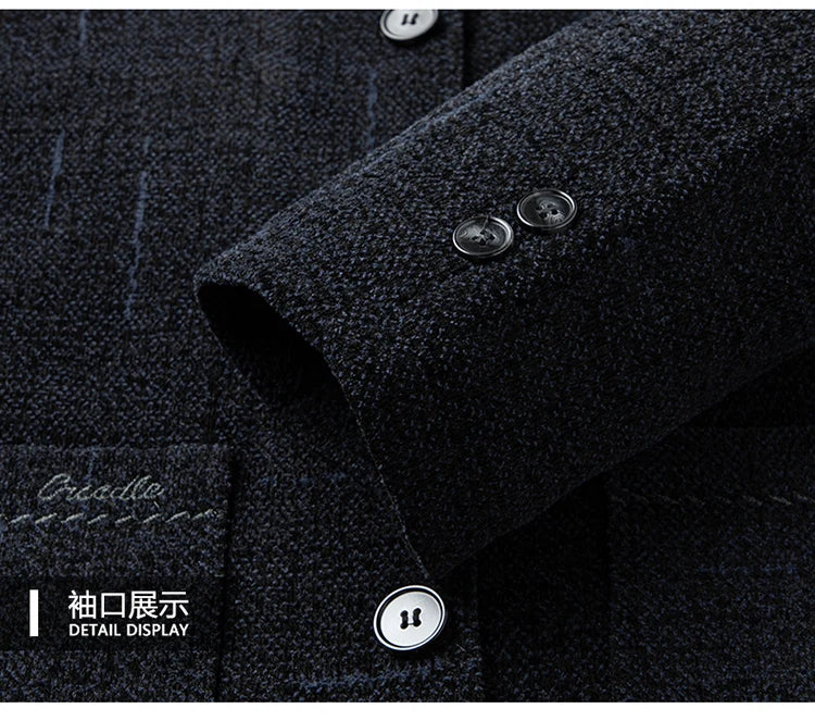 2026 Men Woolen Coats Men's business Casual Trench Coat Winter Coat with wool inner Man Autumn and Winter Wool Coat for Men