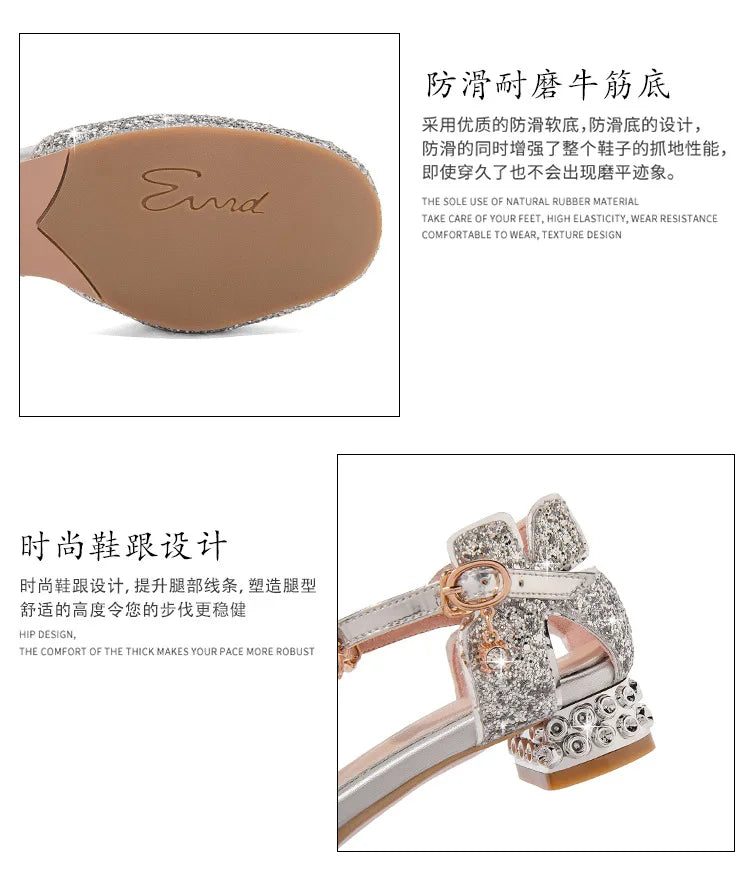 Princess Kids Leather Shoes Girls Sandal Sweet Pearl Casual Glitter Children High Heels Girls Party Dance Shoes Pink Gold Silver