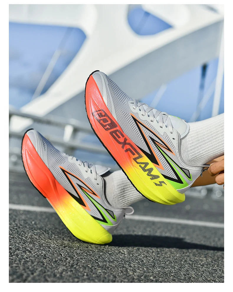 Men Running Shoes Carbon Plate Speciality Marathon Sports Breathable Lightweight Women's Comfortable Nonskid Leisure Sneakers
