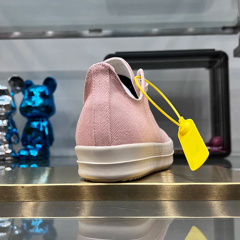 Ro Casual Shoes Women Low Top Quality Canvas Denim Summer Breathable Original Thick Sole Increases Height Men Luxury Sneakers