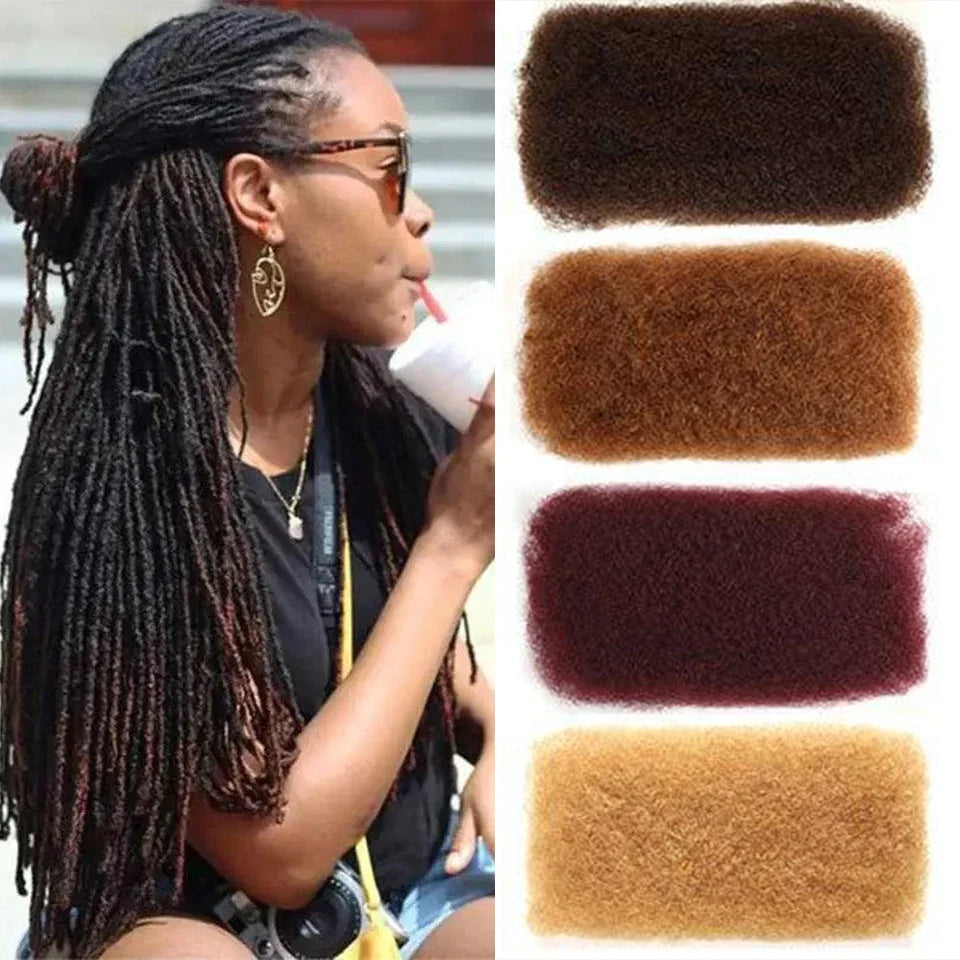 QVR Afro Kinky Bulk Hair No Attachment QVR Afro Curly Bulk Human Hair Rebecca Virgin Remy Dreadlock 50G/Pack Highlight Braids