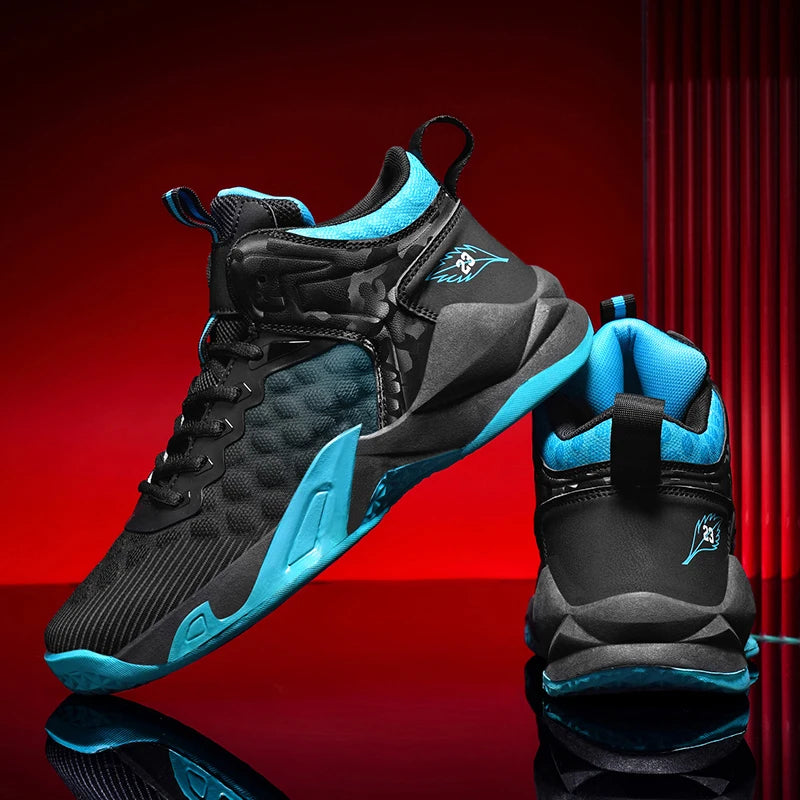 Basketball Shoes, Men's Outdoor Sports Shoes, Men's Shock-Absorbing High-Top Student Practical Shoes, Mesh Breathable Casual Shoes