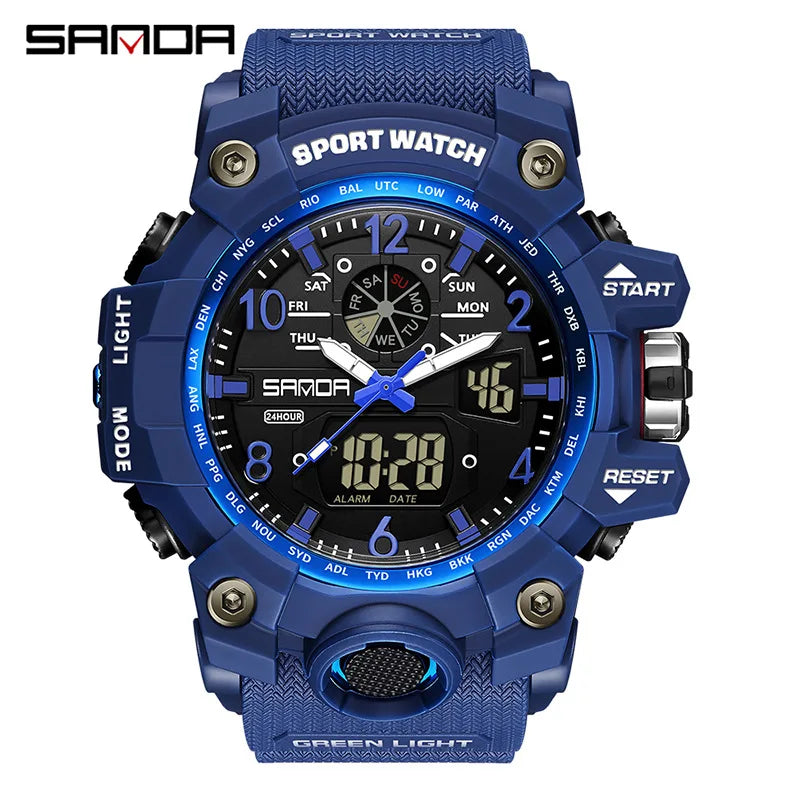 SANDA 3169 Top Brand Sports Men's Watches Military Quartz Watch Man Waterproof Wristwatch for Men Clock shock relogios masculino