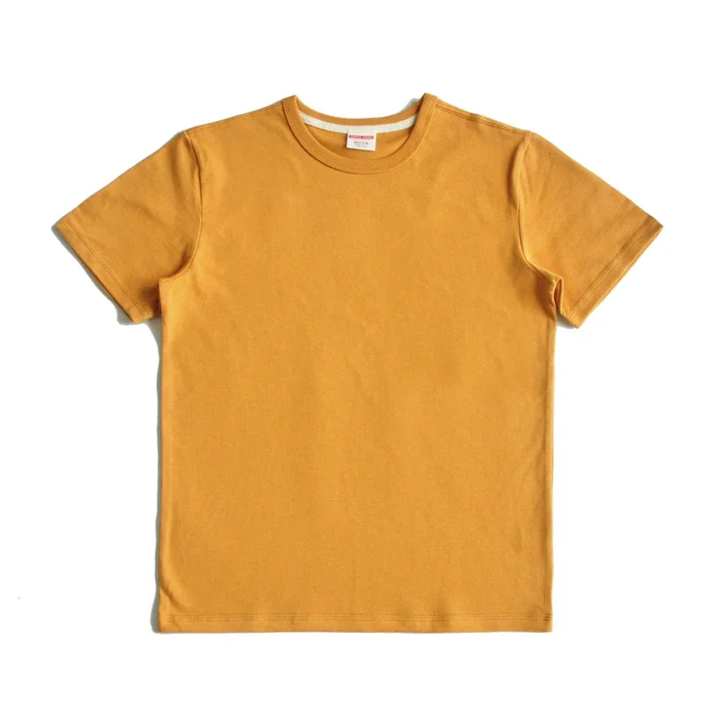 Saucezhan Tops & Tees Men's T-shirt Summer Short Sleeve 5 Colors Pure Cotton  Anti-deformation Double-woven fabric 340g