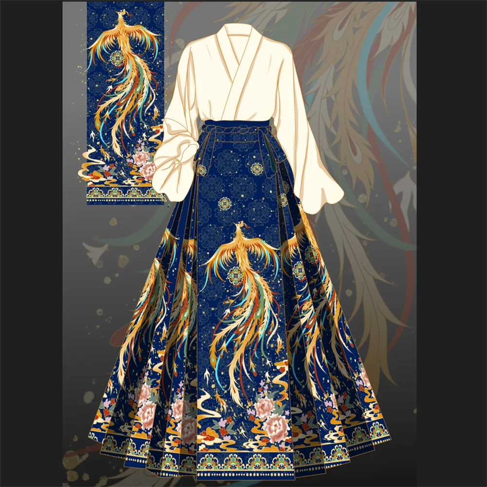 Skirts for Women Original Hanfu Phoenix new Chinese Horse-face Skirt Toast Suit Classical Chinese Style  Women's Clothing Sales