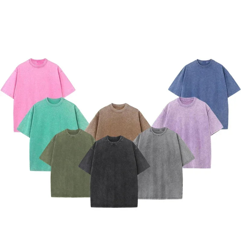 230GSM 100% Combed Cotton T Shirt for Women Men Washed T-Shirt Oversized Tshirt Casual Top Tee Shirt Luxury Male Clothing