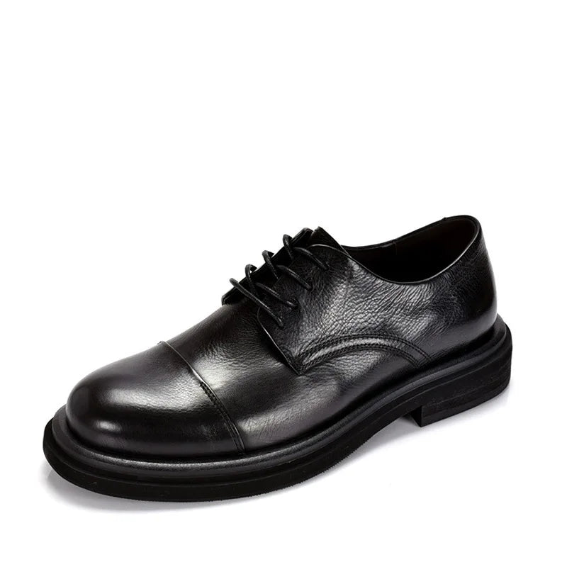 Italian Luxury Mens Shoes Solid Color Genuine Leather Flat Oxford Casual Business Social Shoe Male Sneakers Black Brown