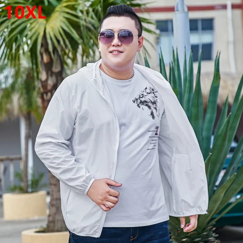 11XL Large size sun protection clothing men's summer thin plus sun protection clothing outdoor quick dry jacket 10XL 9XL 8XL