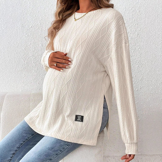 Maternity Clothes Dress for Pregnant Women Pregnancy Clothing Pregnant Woman's Round-neck Long-sleeved Top Comfortable T-shirt